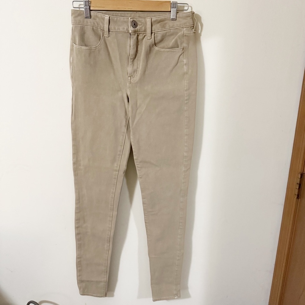 American Eagle Womens Hi Rise Jegging Tan Jeans Denim Size 6 X-LONG